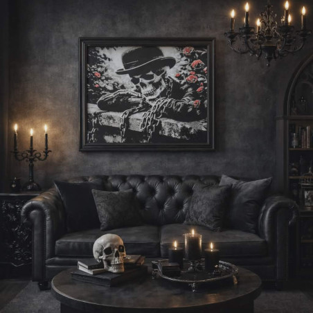 Chained Skeleton in Rose Garden