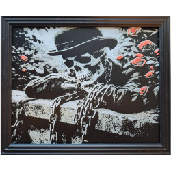 Chained Skeleton in Rose Garden